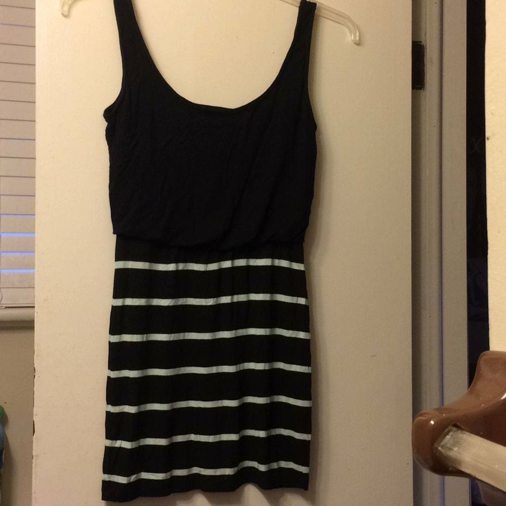 Black and blue stripes dress